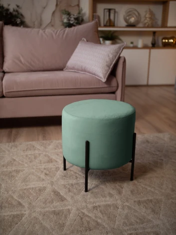 Маленькая радость Пуф круглый на ножках, мятный D1 furniture арт.AAA41674002