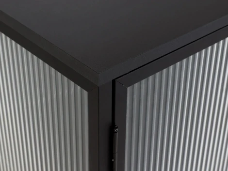 Сервант 4-х дверный The One ОГОГО (арт.774636), (ЛДСП,Металл,Стекло/Черный)