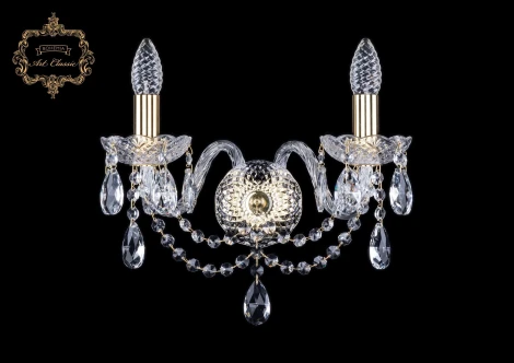 Бра Art Classic 10.12 10.12.2.141.Gd.Sp (220V, хрусталь, подвески, подсвечник, свеча)