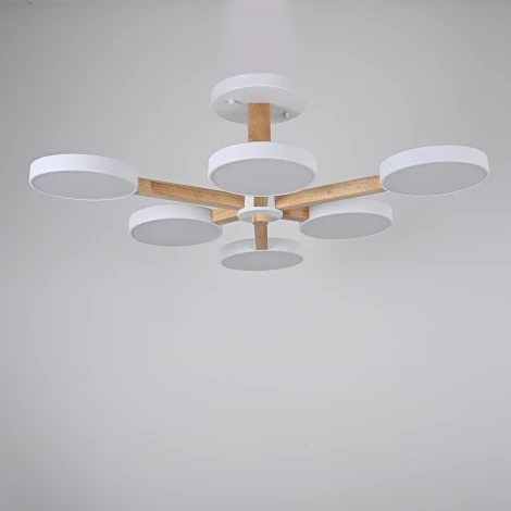 Потолочная люстра Wi-Fi на штанге Turna L6 White By ImperiumLoft Turna-B01 (LED, 220V, голосовое управление, умный дом - Алиса)