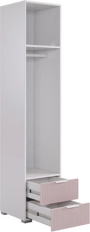 Зефир Шкаф однодверный 107.01 Mebelson (ЛДСП,ПВХ,МДФ,Металл/Светлое дерево,Розовый) арт.UL.107-M.103.01.3095