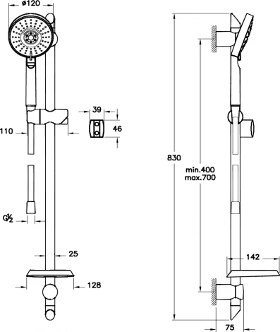 Душевой гарнитур VitrA Master Slot 3F A45691EXP