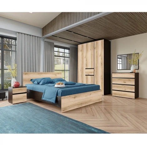 Кровать ТЭКС 160x200 с настилом из ДСП Плейона, венге