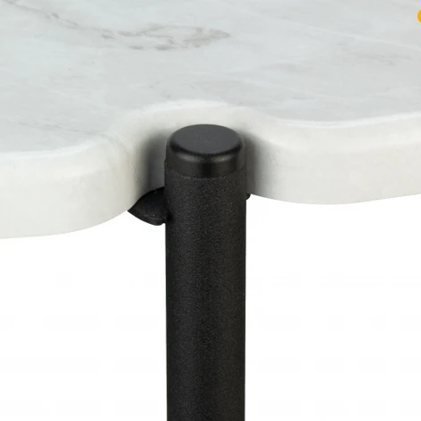 Стол журнальный МеталлАрт М025 белый мрамор/черный Mebelik 009498