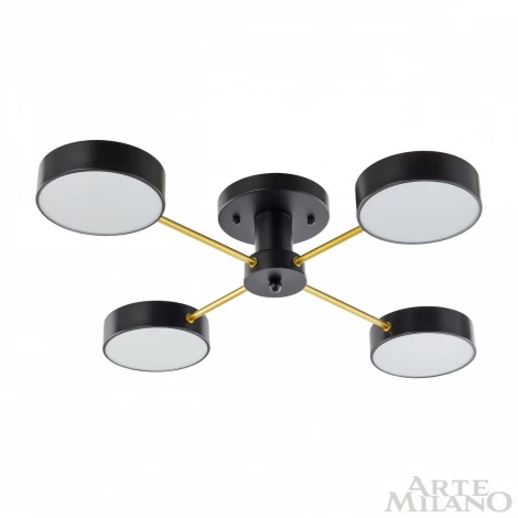 Потолочная люстра на штанге Arte Milano Ferrara 252006/4 Bk/Bk (LED, 220V, круглые)