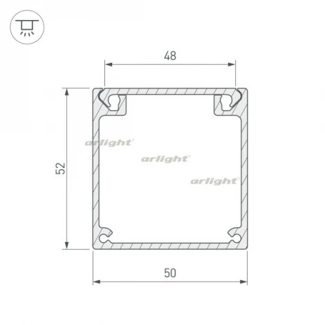 Профиль BOX52-2000 ANOD (Алюминий) 017356 Arlight