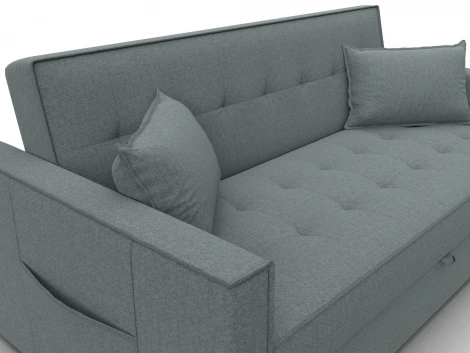 Диван прямой Лига-104 (160) (ЛДСП,Брус,Фанера,Рогожка/Серый) Лига Диванов 134876