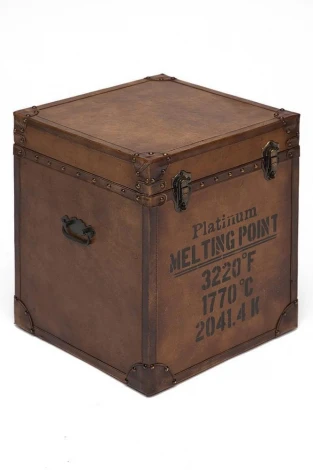 Столик - сундук Secret De Maison NASSAU ( mod. 2008 ) Античный светлый (дерево манго/кожа буйвола)