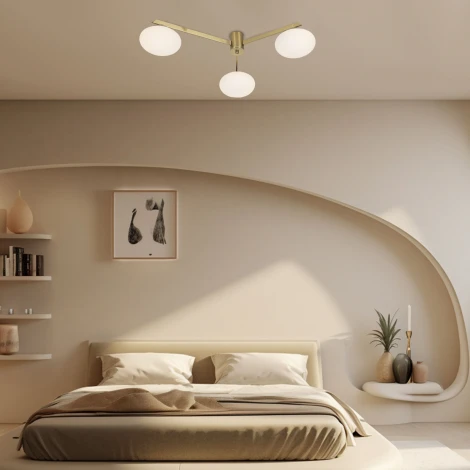 Потолочная люстра Eurosvet Opaline 70220/3 латунь (шар)