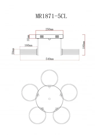 Потолочная люстра светодиодная MyFar Vinsent MR1871-5CL (220V)