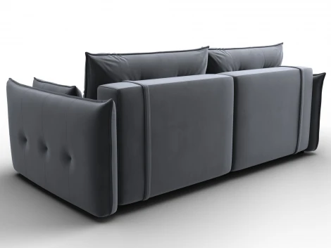 Диван прямой Лига-100 НПБ (ДСП,Фанера/Пластик/Велюр/Серый) Лига Диванов 133650