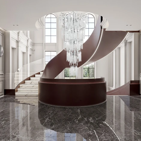 Подвесная большая люстра каскадная хрустальная Arte Milano Milano-4 23416.800-1600.28.G9.A.5D CR (220V, на цепи)