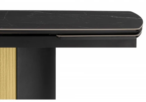 Керамический стол Бовер 180(220)x90 черный мрамор / черный / дуб натуральный 631623