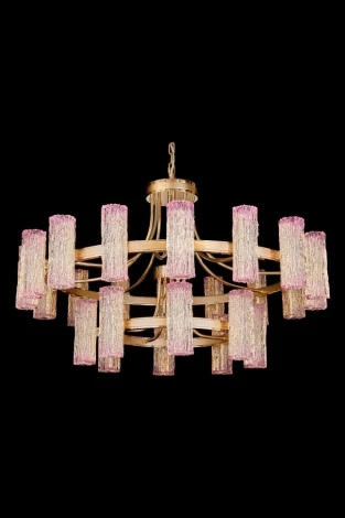 Подвесная люстра ярусная Fluorite Inverno FL1090-24P (LED, 220V, хрусталь, на цепи)