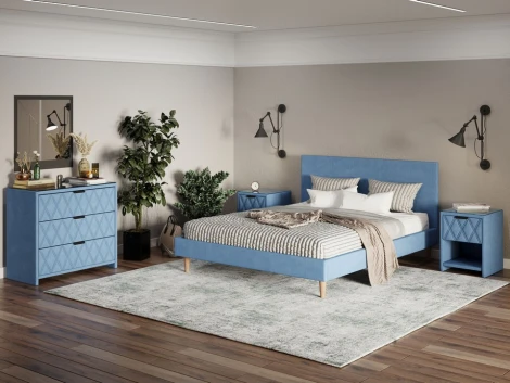 PROxSON Комод Side (Ткань: Рогожка Тетра Голубой) 94x45