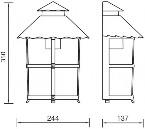 Настенный фонарь уличный IP44 Oasis Light CAIOR 1 81525 Bl (220V, фонарь)