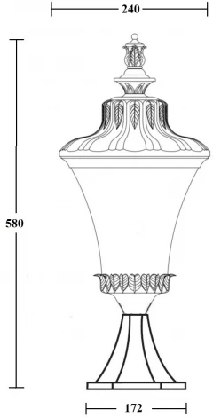 Наземный фонарь IP44 Oasis Light ELBA 86404 Bl (220V, фонарь)