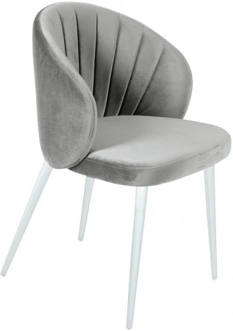Стул Mont Blanc, бархат серый 02 / белый конус Top Concept арт.22048