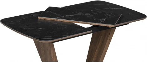 Стол на тумбе Woodville Петир 120х80х75 черный мрамор / орех / черный 532377