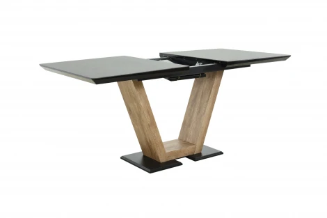 Стол Торонто 140, Черный с чёрным стеклом/Ель умбра, черный Аврора Торонто 102021