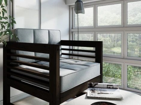 Кресло Arsko Сега орех велюр серый