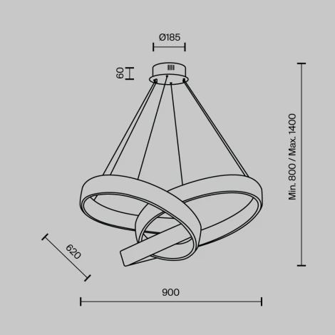 Подвесной светильник светодиодный хрустальный с регулировкой цветовой температуры Modelux MODESTYLE MS.9030.900 BS