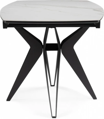 Керамический стол Notta Риполь 140(180)х80 белый мрамор snow white / черный арт.614247