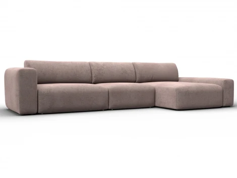 Диван угловой Лига-066 НПБ Лонг угол правый (ЛДСП,Фанера,Брус,Велюр/Бежевый) Лига Диванов 131226