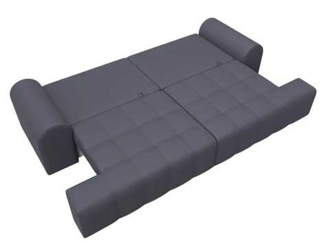 Диван прямой Лига-080 (ДСП/Пластик/Экокожа/Серый) Лига Диванов 131123
