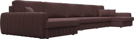 Диван П-образный Лига-057 НПБ МегаЛонг Лига Диванов (Замша) арт.129370