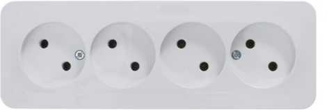 Розетка накладная четверная без заземления (белый) Systeme Electric Blanca BLNRA000411