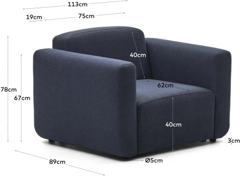 Neom Модульное кресло синего цвета La Forma (ex Julia Grup) арт.157101