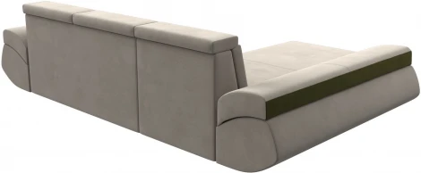 Диван угловой Лига-032 левый угол (Бежевый,Зеленый/Микровельвет) Лига Диванов арт.121649L