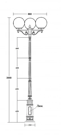 Наземный фонарь Oasis Light GLOBO L 88210LB 02C E7 Bl