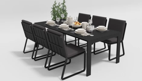 Обеденная группа Gardenini Malia (Алюминий,Ткань/Темно-серый,Антрацит) DMLA.010522.C2