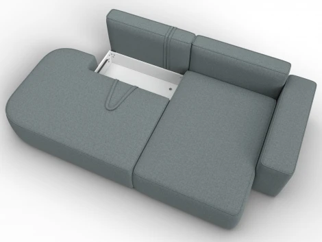 Диван угловой Лига-065 БП угол правый (ДСП,Рогожка/Серый) Лига Диванов 134785