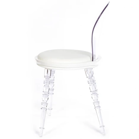 Стул Babel белый с прозрачными ножками