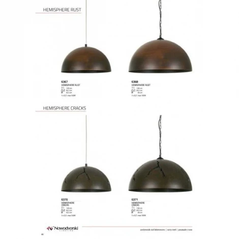 Подвесной светильник Nowodvorski Hemisphere Rust L 6368 (220V, на цепи, круглые)