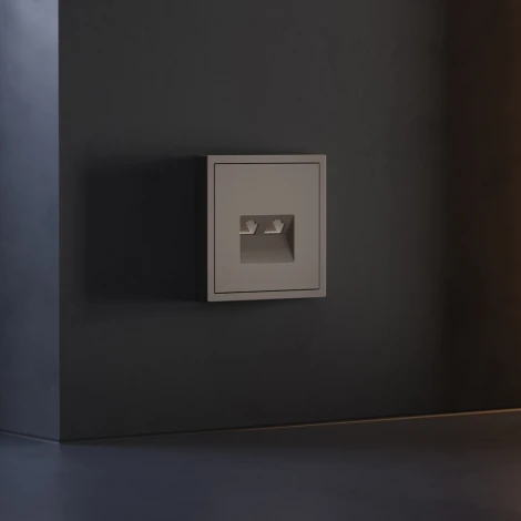 Накладка для розетки компьютерной двойной RJ45+RJ45 кат.6 (капучино) Voltum S70 VLS001414