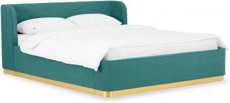 Кровать Vibe 1600 ОГОГО (арт.748486), (Ткань,Шенилл/Бирюзовый)