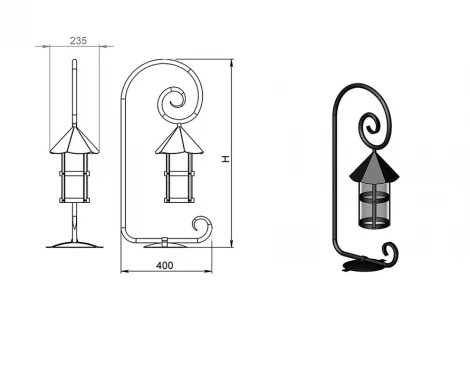 Наземный фонарь Русские фонари Valerie 150-52/bg-01 (220V, ковка)