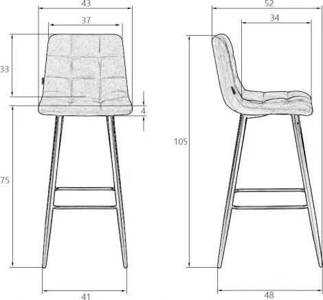 Стул барный DOBRIN NICOLE (черные матовые ножки, зелёный велюр (108-64))