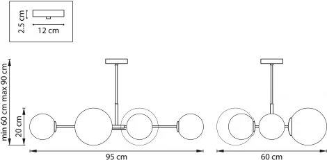 Потолочная люстра на штанге Croco 815460 (220V, шар, шарики)