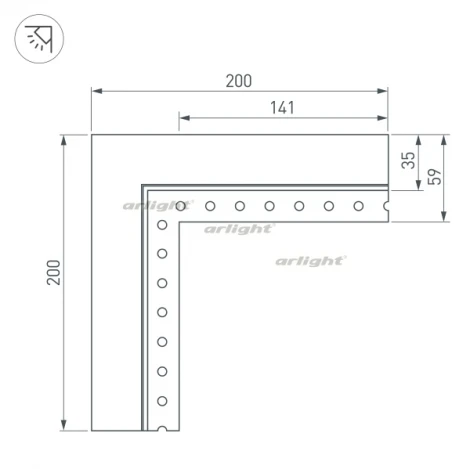 Угол SL-LINIA32-FANTOM-EDGE внутренний (Металл) 030100 Arlight