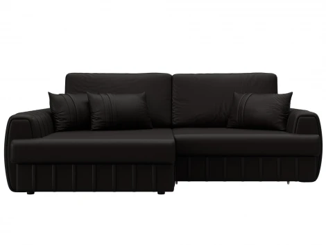 Диван угловой Лига-057 НПБ угол левый (ЛДСП,Брус,Фанера/Пластик/Экокожа/Коричневый) Лига Диванов 130033L