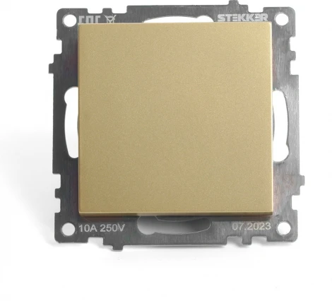 Переключатель одноклавишный (золото) Stekker Катрин 49214