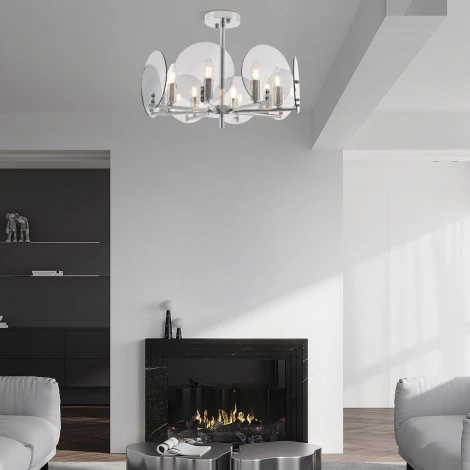 Потолочная люстра на штанге Arte Milano Sorrento-9309 379309/8/490 CR (220V, свеча)