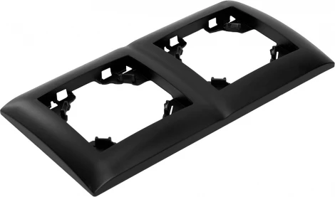 Рамка на 2 поста (черный) Stekker Эрна Элегант 49662