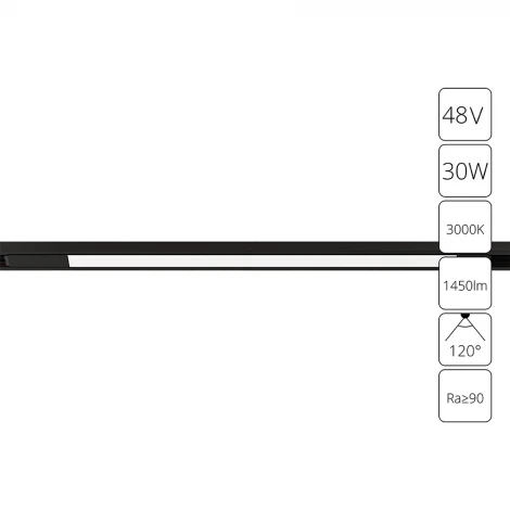 Магнитный трековый линейный светильник LED 48V Arte Lamp Optima A7285PL-1BK
