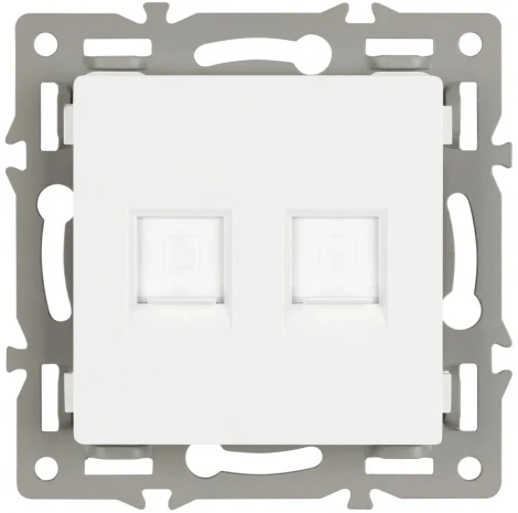 Механизм компьютерной розетки двойной SCT-MPC2-PL-WH (RJ-45, CAT6) (Arlight) 045336